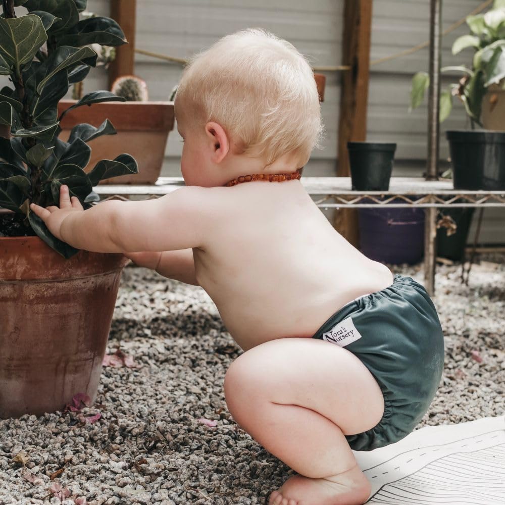 Nora's Nursery Cloth Diapers 7 Pack with 7 Inserts & 1 Wet Bag - Waterproof Cover, Washable, Reusable & One Size Adjustable Pocket Diapers for Newborns and Toddlers-Pacific Neutrals - Image 7