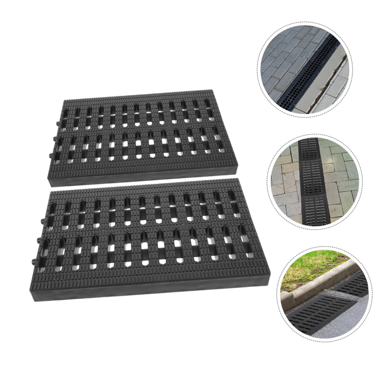 2 coperture per scarico da esterno resistenti alle intemperie, griglia in plastica per vialetto e giardino, soluzione di drenaggio sostituibile per una gestione efficiente dell'acqua