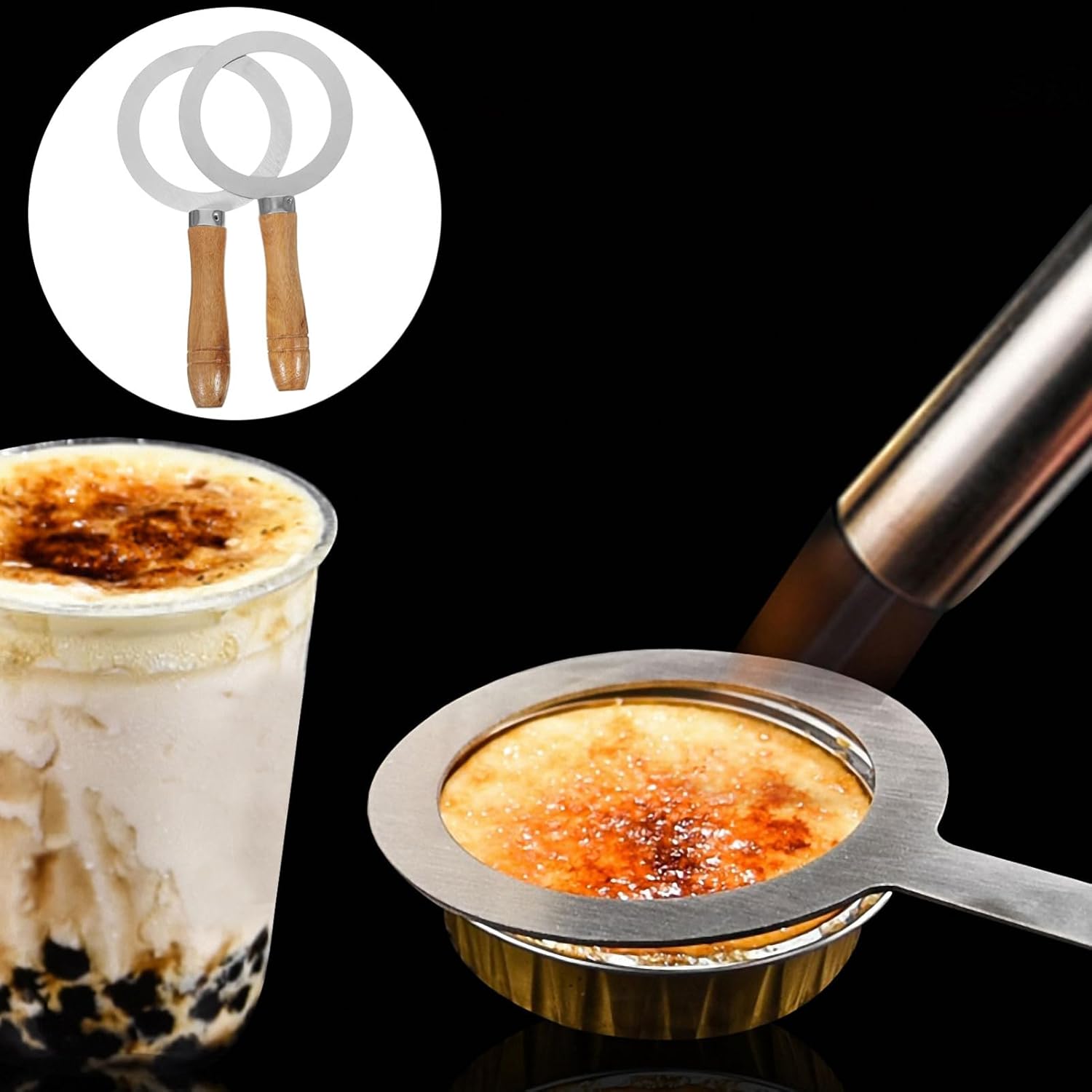 6pcs Stainless Steel Milk Cup Rim Cover Heat-resistant Baking Ring for Coffee Milk Tea and Desserts for Home Use