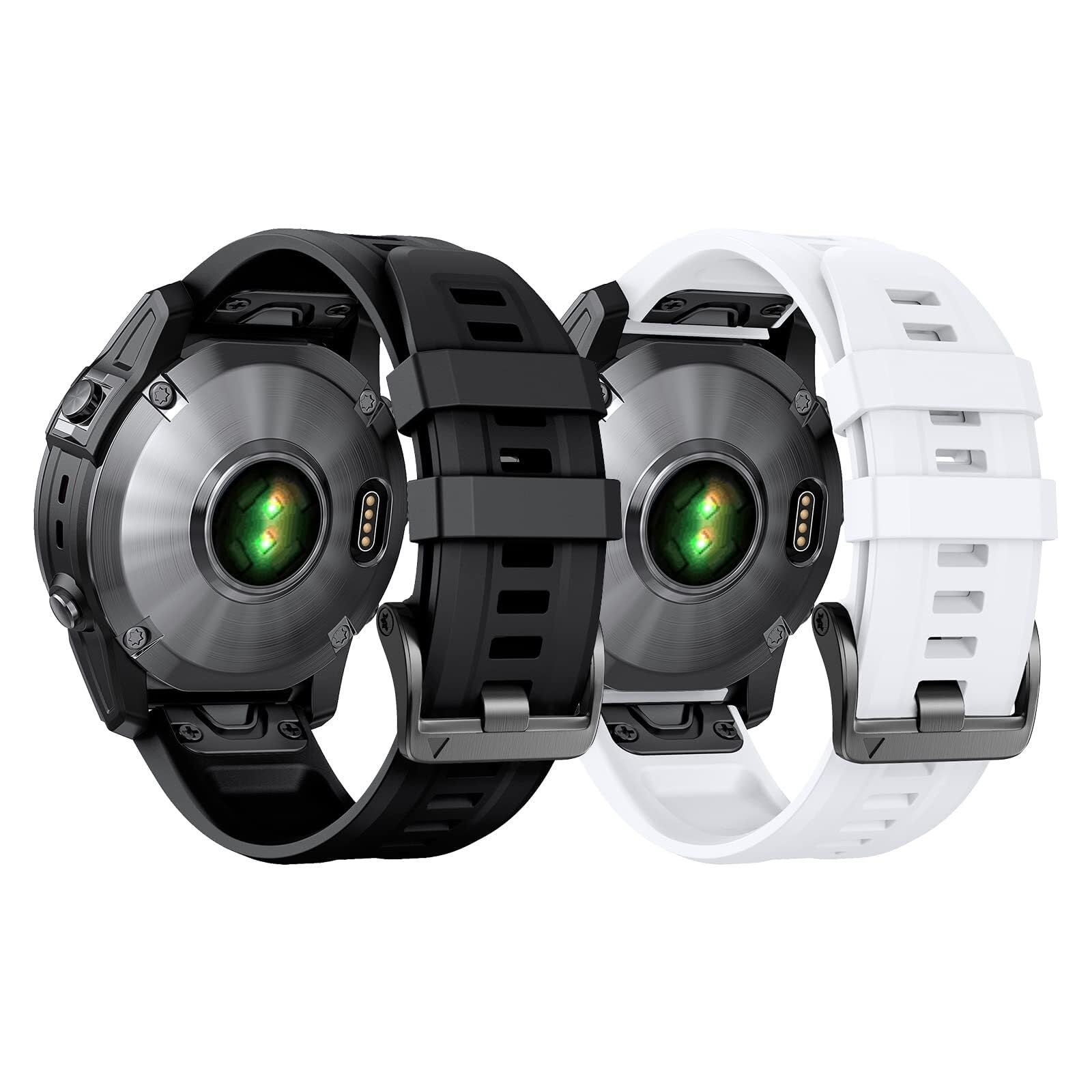 Dla paska Fenix ​​7S 20mm pasek do zegarka Fenix ​​7S/6S/5S Fenix ​​5S Plus silikonowy pasek na rękę Fenix ​​6S Pro sportowy pasek do smartwatcha (czarny + biały)