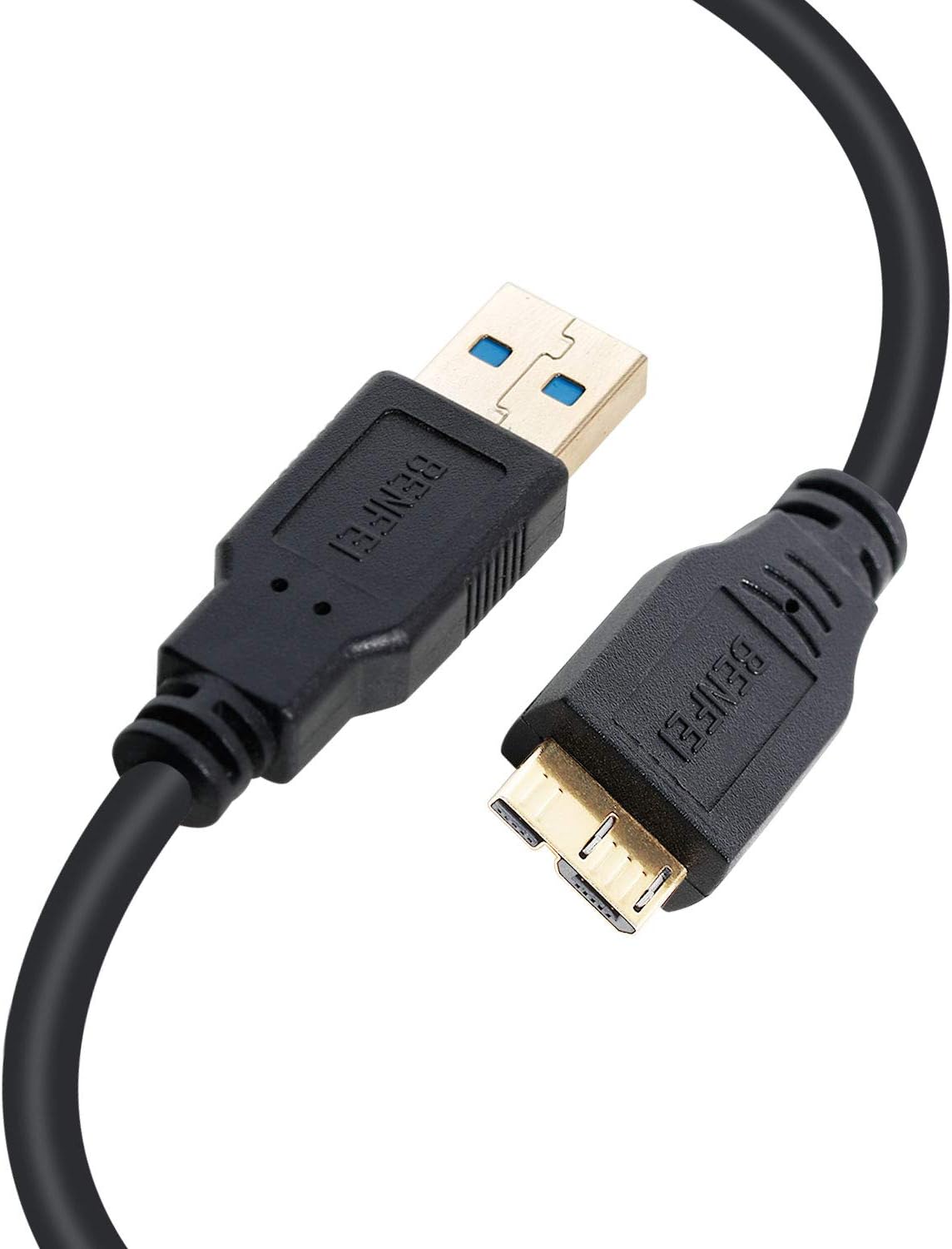 USB 3.0 Micro Cable, Benfei USB 3.0 A to Micro B Cable Male to Male 1 Feet Compatible with External Hard Drive, HD Camera, Charging Samsung Galaxy S5, Note 3/N9000