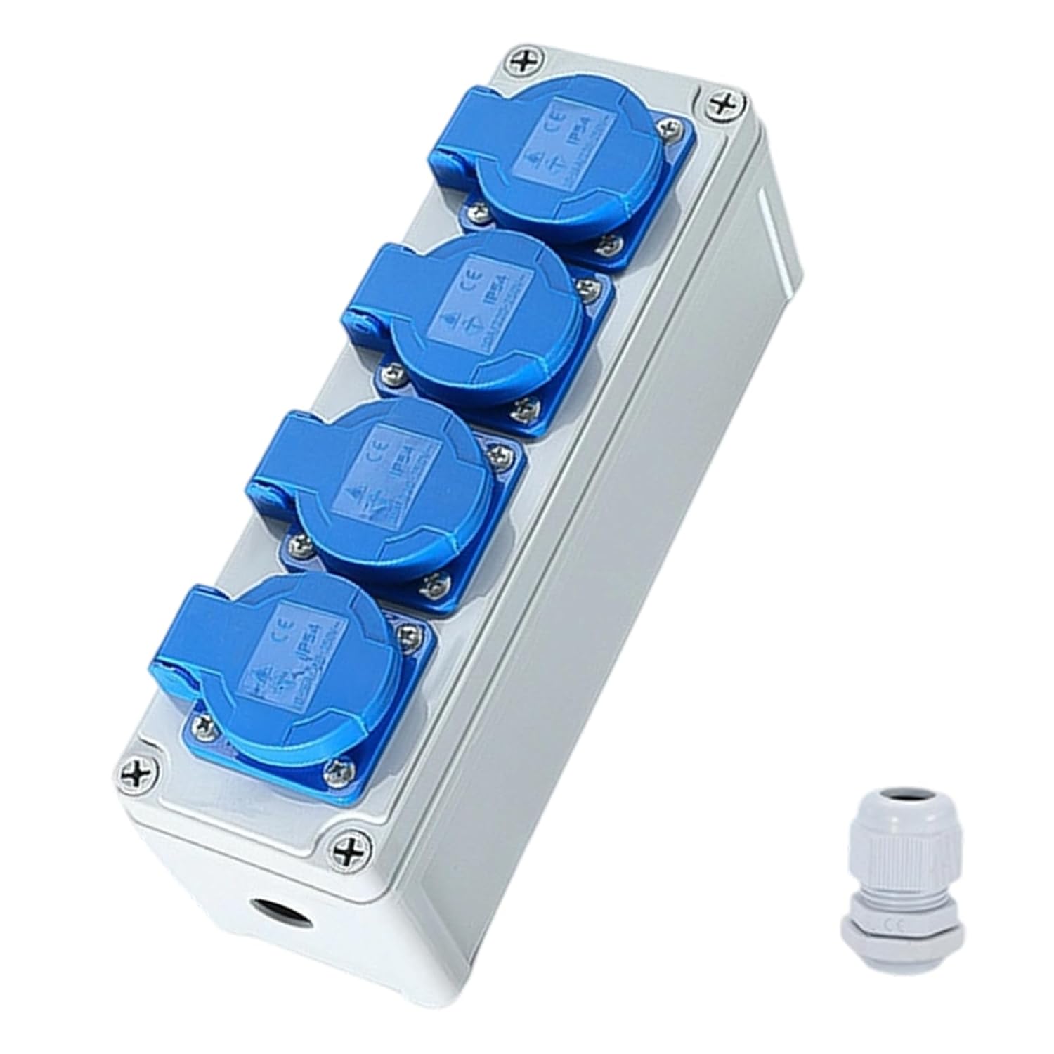 220V 10amp Outdoor Electrical Box with Watertight Cover, Long-Lasting Wall Distributor Socket for Construction Wall Distributor Socket for Construction