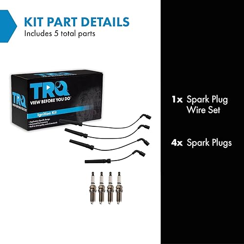Miniatura 2 de TRQ Kit de bujías de 5 piezas de bujías de iridio compatibles con Chevrolet Aveo 2004-2008 Aveo5 2004-2008