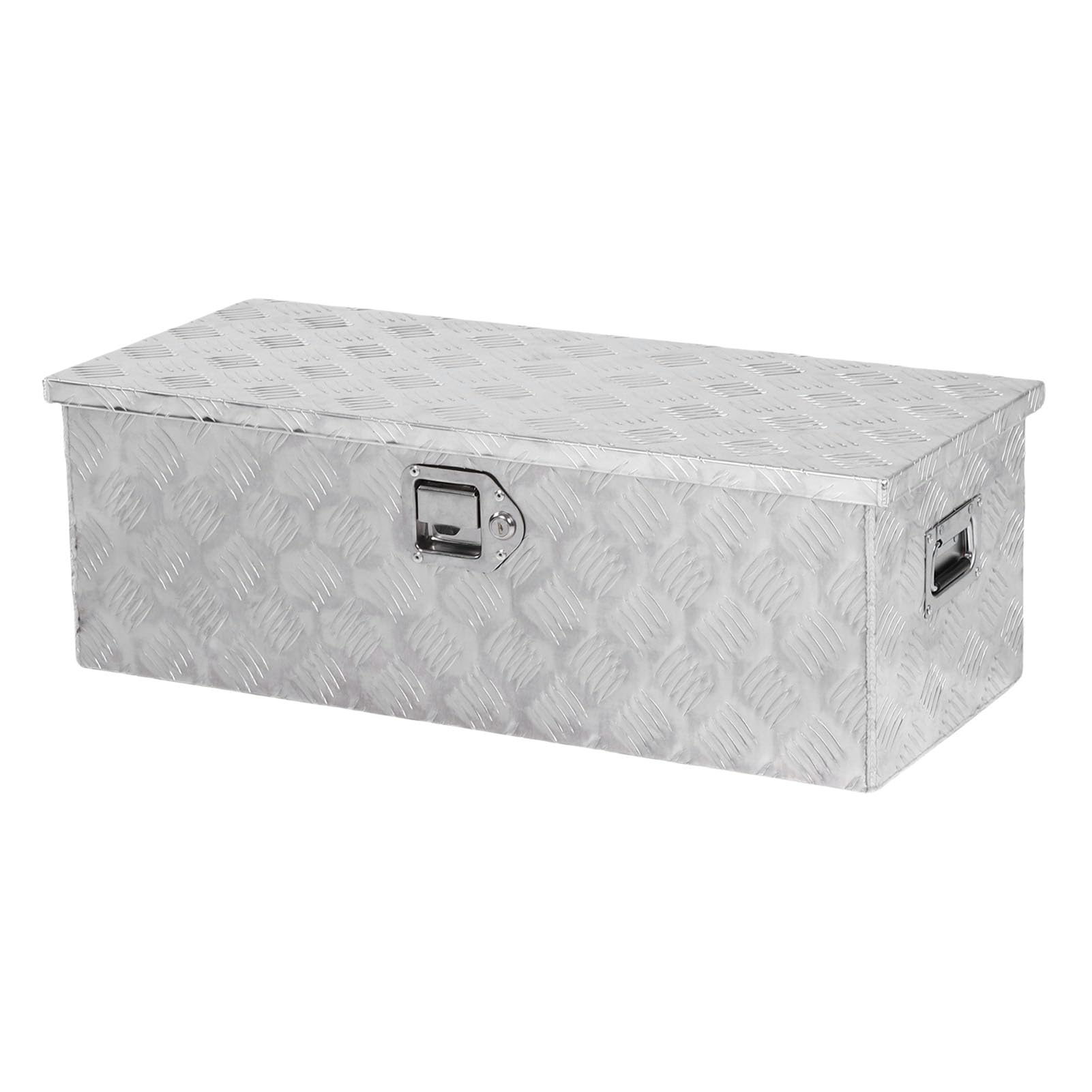 Jeffergarden Caja de Herramientas para Caja de Camión, de Herramientas de Aluminio para Remolque de 30 X 13 X 10 Pulgadas con Cerradura, Almacenamiento de 64 L con Recubrimiento en Polvo, Patrón de