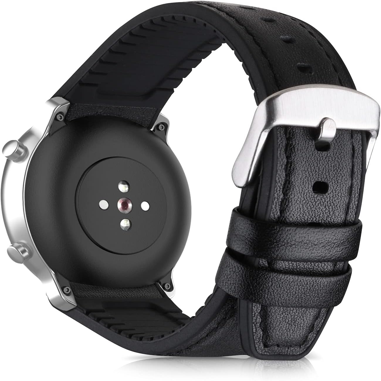 kwmobile Strap for Huami Amzfit GTR (47mm) / GTR 2 / GTR 3 / GTR 4 Watch Strap, Silicone and Leather Replacement Watch Band - Image 3