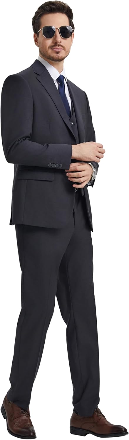 Stacy Adams Suits 3pc Suit Set, Jacket Vest and Dress Pants,Hybrid-Fit Suits - Image 3