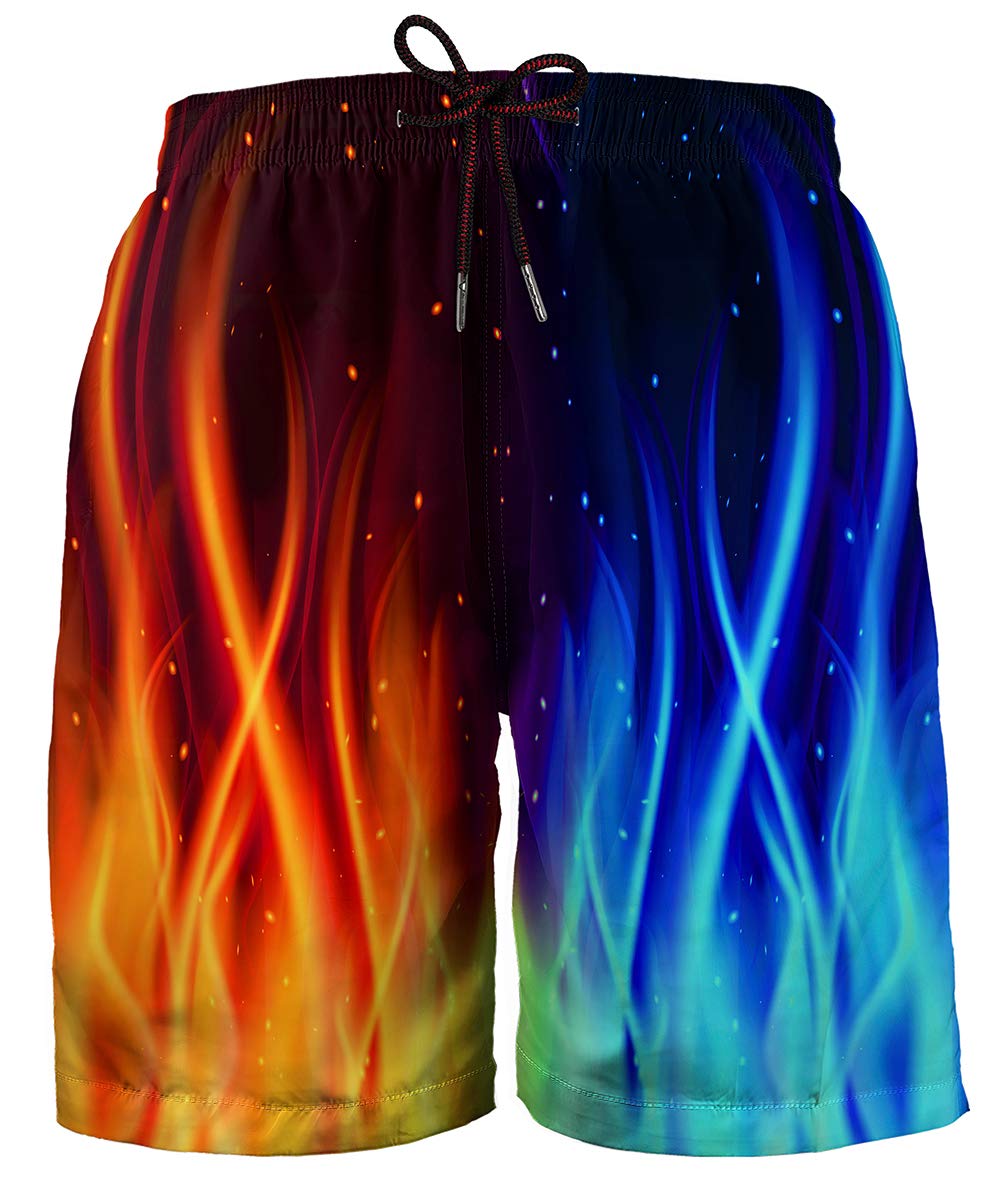 Hgvoetty 3D Printed Shorts for Men Cool Casual Swim Trunks Colorful Beach Board Shorts with Pockets, Style8, XX-Large