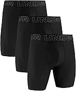 Under Armour Men's Multi-Pack Performance Tech Long-Leg Boxer Brief, 9" Inseam, All-Day Comfort