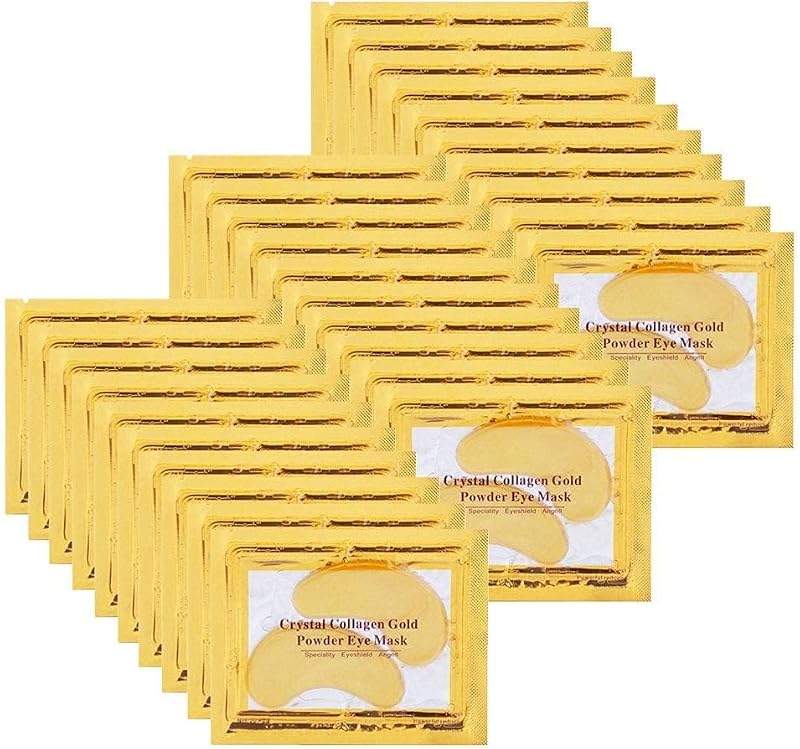 NIYET Máscaras de gel para a região dos olhos com colágeno e ouro 24K, Pacote com 30 pares