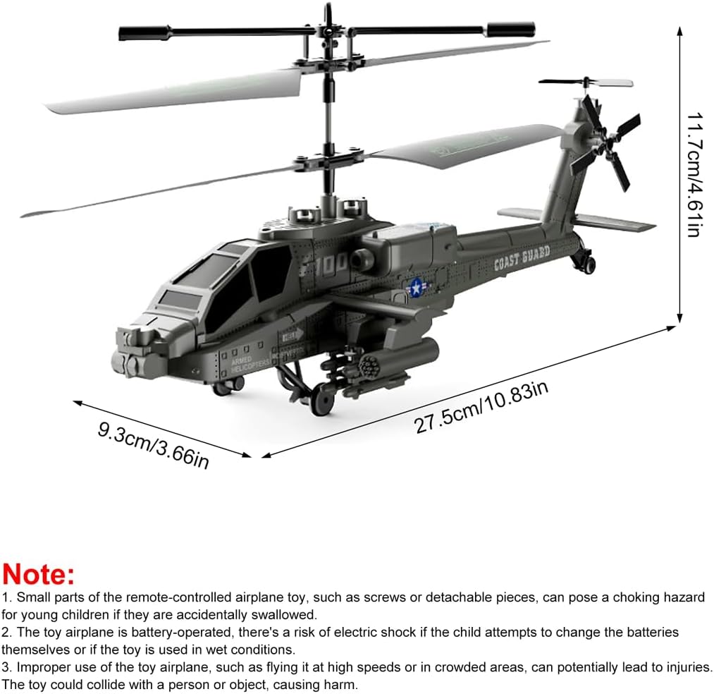 XK1 3.5CH RC Helicopter for Adults, 2.4G Remote Control Helicopter with Altitude Hold & LED Lights Mini Military Aircraft Easy to Fly for Beginners, 2 Battery