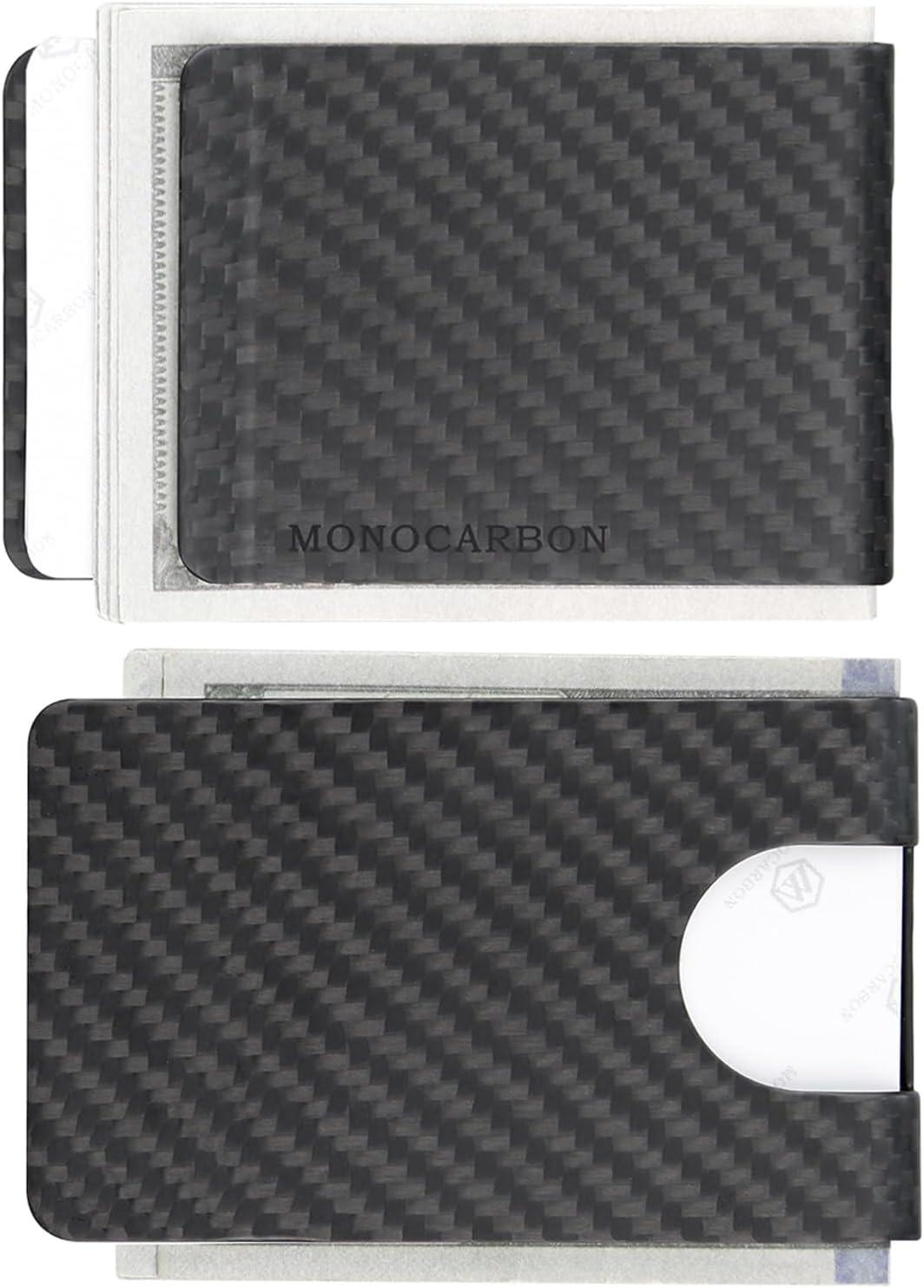 2in1 Carbon Fiber Money&Credit Card Clip,RFID Blocking Wide Credit Card&Cash Holder for Men Front Pocket