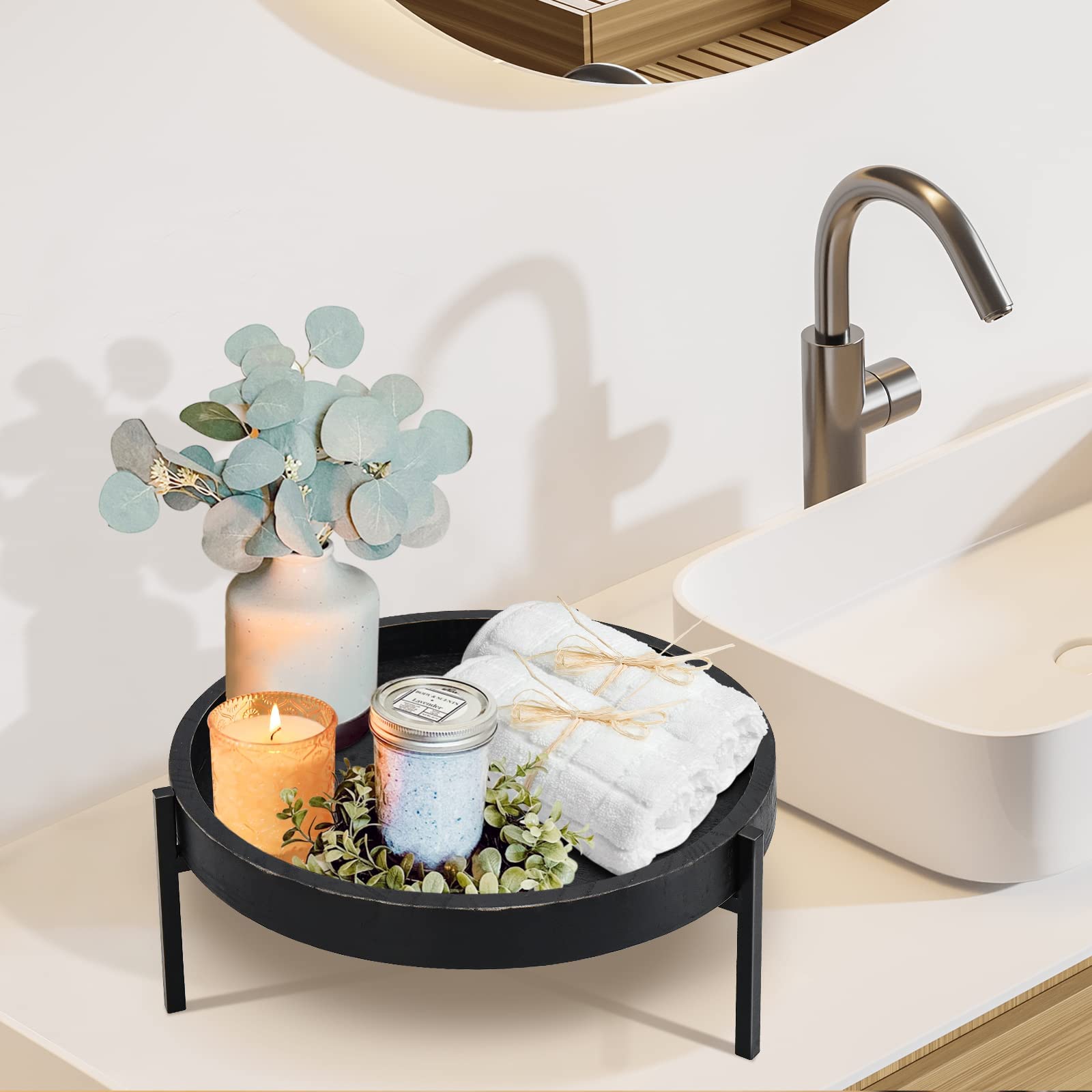 3er Set Gewellte Holzpodeste – Abgestufte Display-Ständer Für Deko, Pflanzen Oder Kuchen