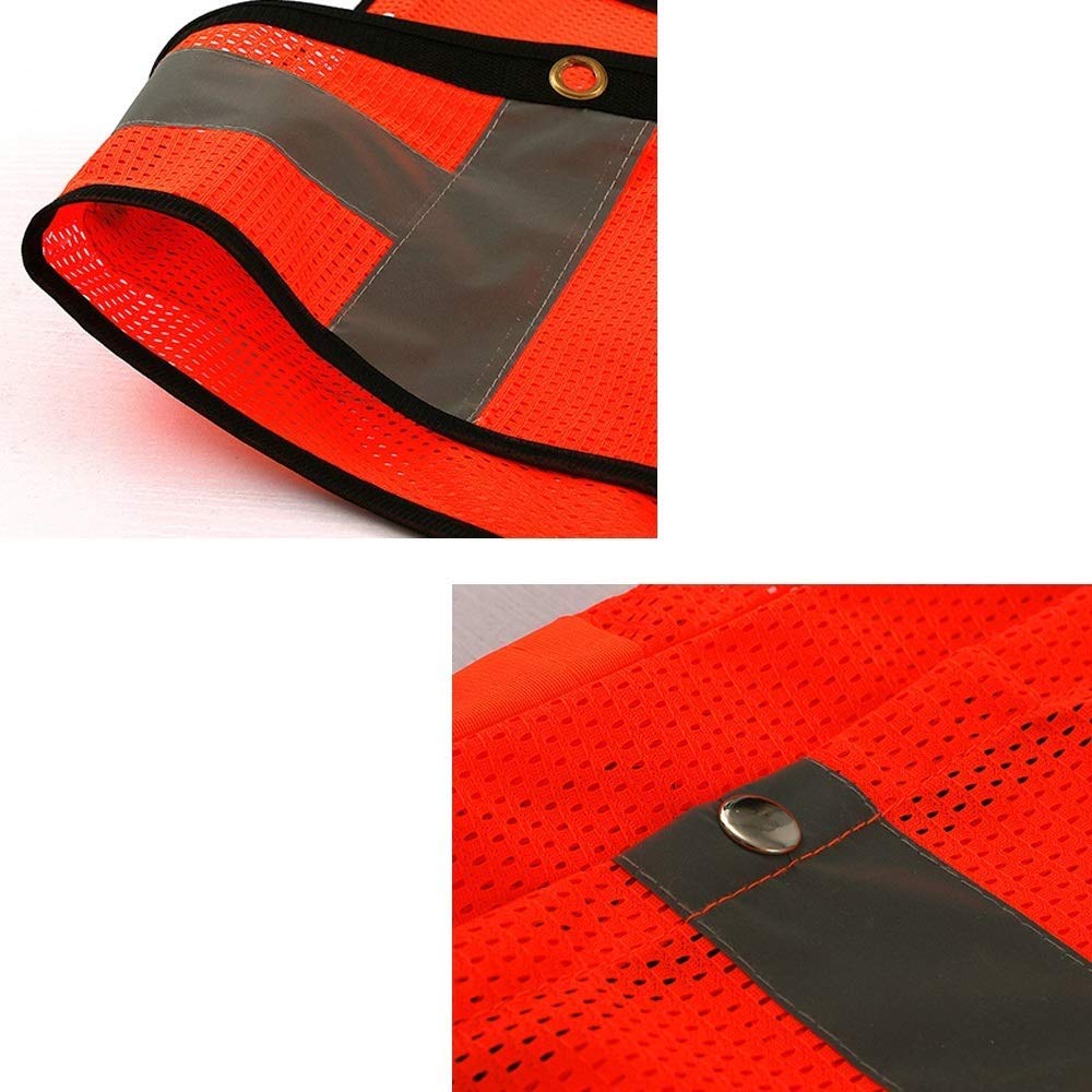 Gilet Haute Visibilité, Gilet Réfléchissant Maille Respirante En Été Gilet De Sécurité Pour Chantier De Construction Polyvalent (Couleur : Fluorescent orange)