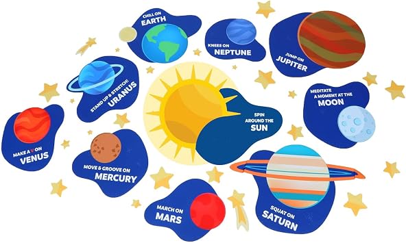 Fun and Function Sensory Pathway Decals - Solar System - Sensory Walking Floor Decals for Kids & Classroom - Sensory Path Floor Decals for Schools