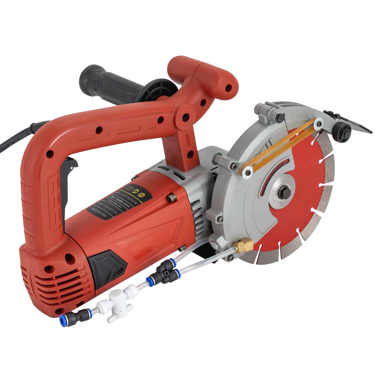 Sega elettrica per pietra da 4800 W, 5000 giri/min, con lama diamantata, profondità di taglio 71 mm, per il raffreddamento ad acqua, taglierina a umido, senza polvere, per pareti di cemento