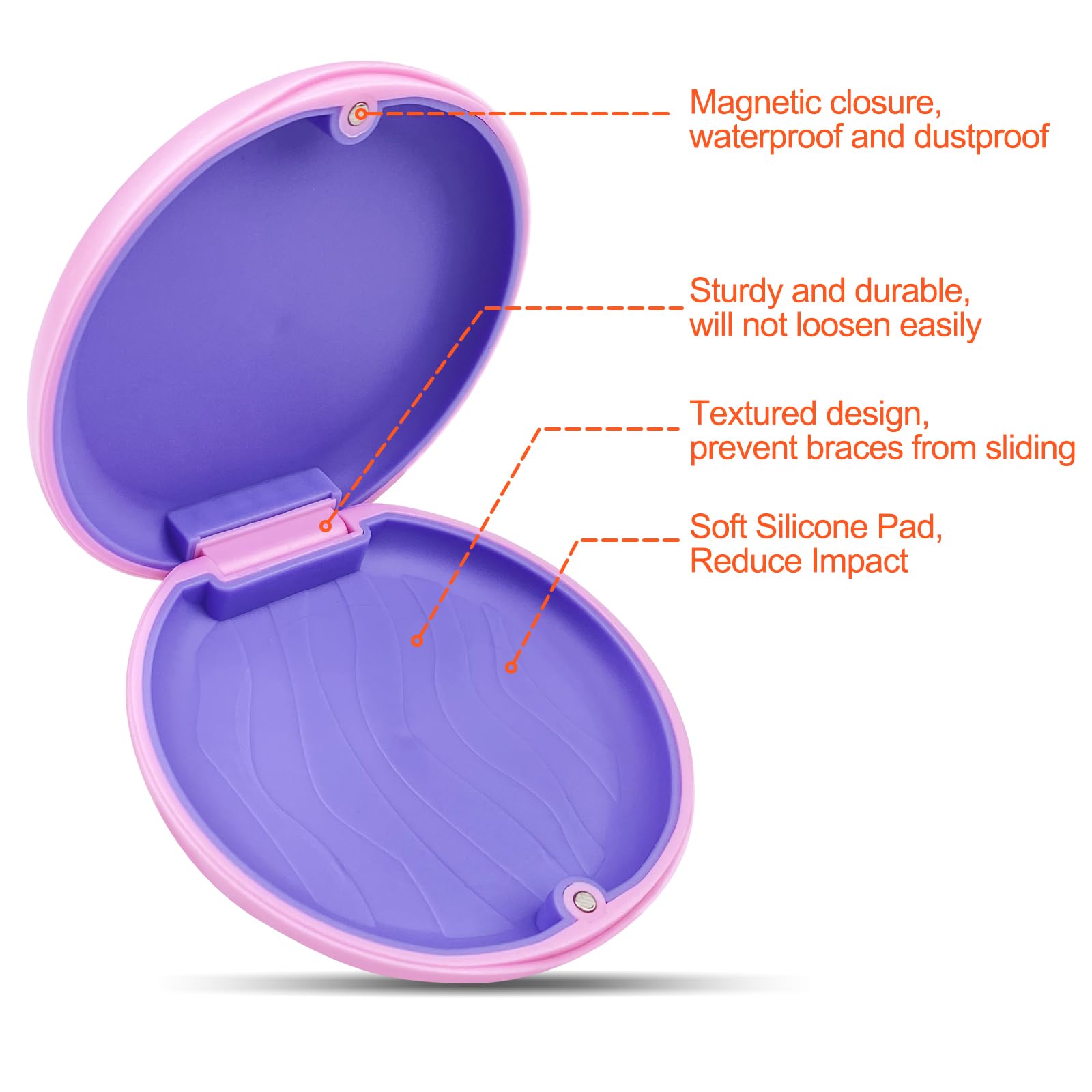 Avesteir 2 pezzi porta apparecchio denti, caso per dentiera, custodia bite dentale, contenitore per protesi dentarie, scatola ortodontica, Resistente e Facile da Pulire, per aligner (Rosa e blu)