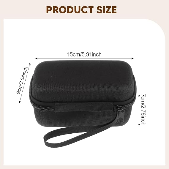 EVA Hard Case Carrying Bag Zipper Dustproof Storage Portable Electronics Holder Travel Pouch for Accessories Cables Outdoor, Black 15x9x7cm