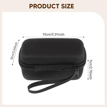 EVA Hard Case Carrying Bag Zipper Dustproof Storage Portable Electronics Holder Travel Pouch for Accessories Cables Outdoor, Black 15x9x7cm