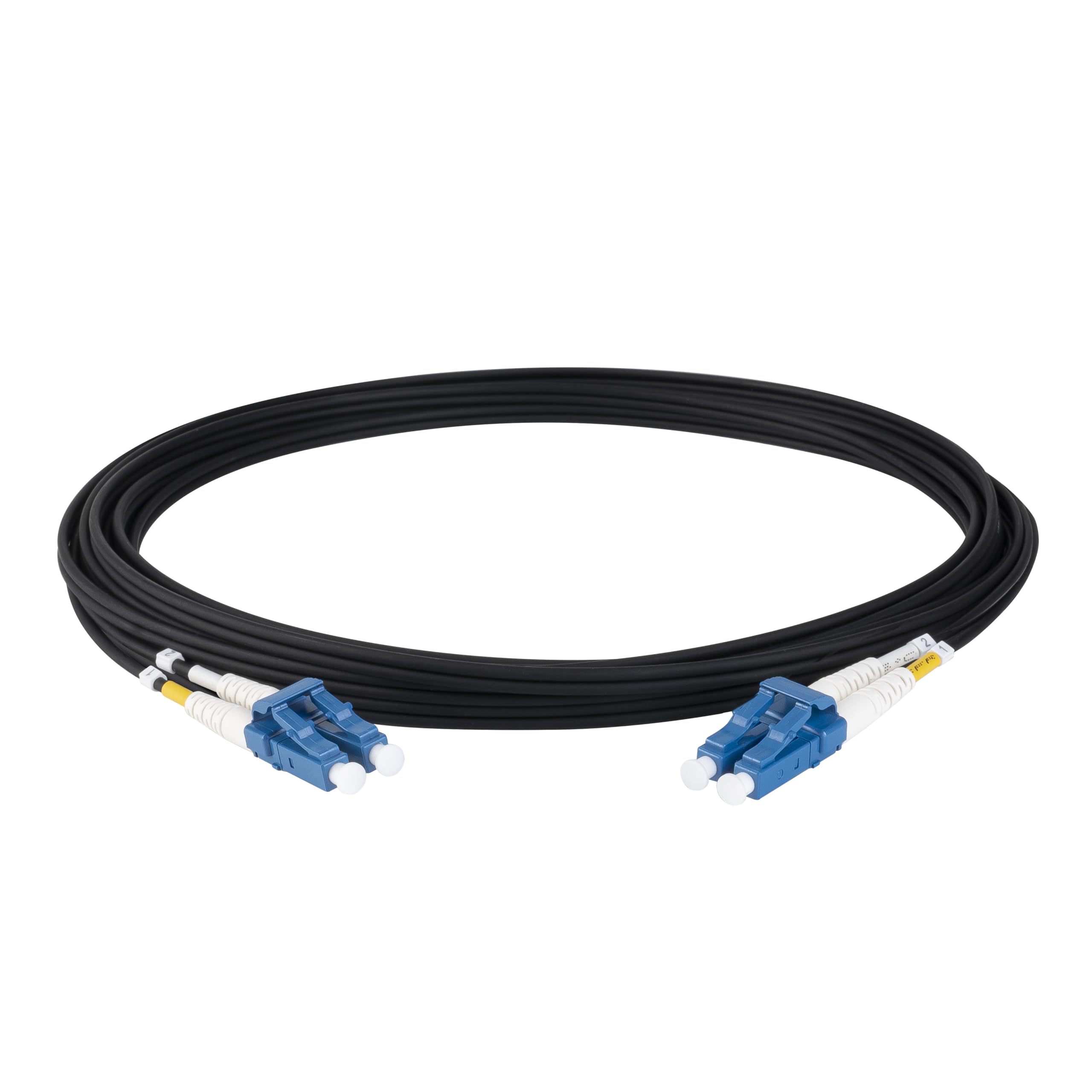 SpeedyFiberTX6-Pack 1 Foot Short Boot LC to LC Outdoor Armored Fiber Patch Cable, Corning SMF-28 Singlemode 9/125um Ultra Optical Fiber, Duplex Black LSZH UV-Proof Cable Jacket