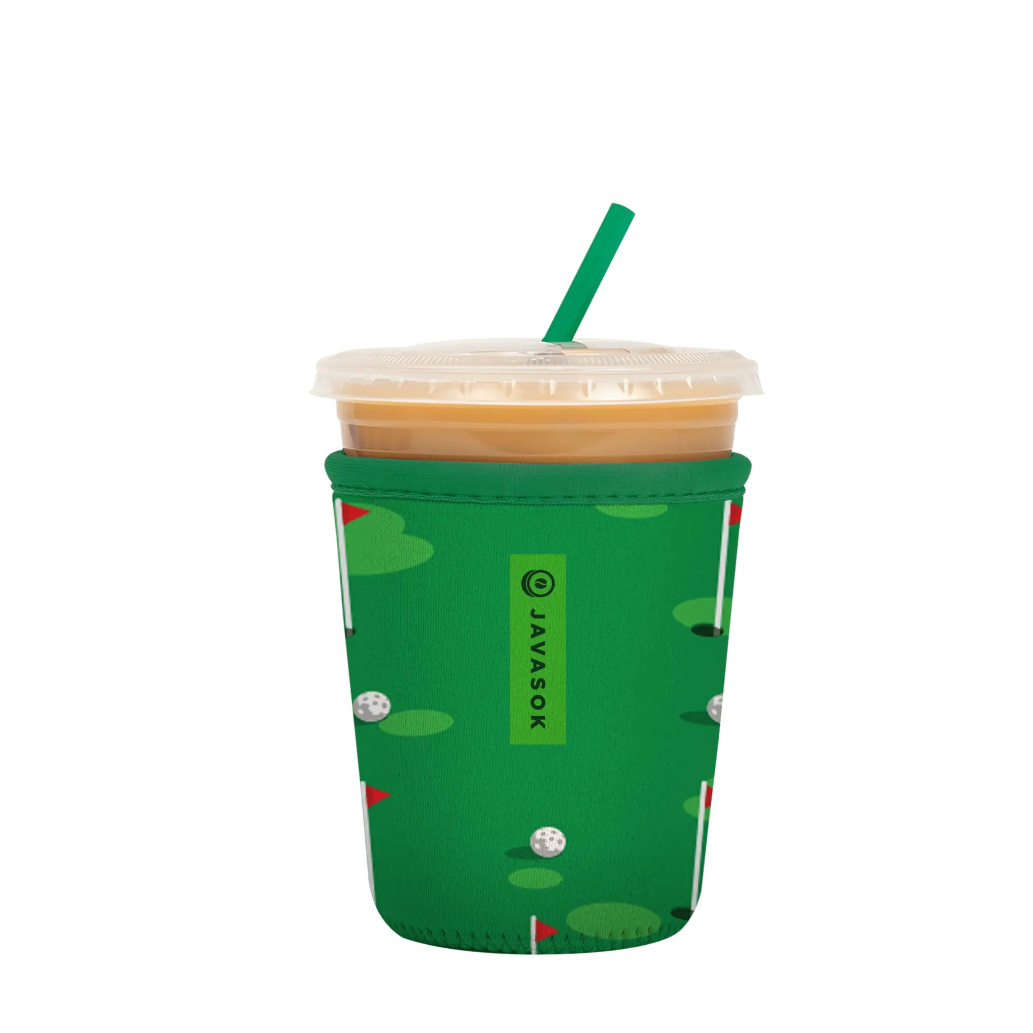 Sok It JavaSok Iced Coffee &amp; Cold Soda Insulated Neoprene Cup Sleeve (Golf, Small: 16-20oz)