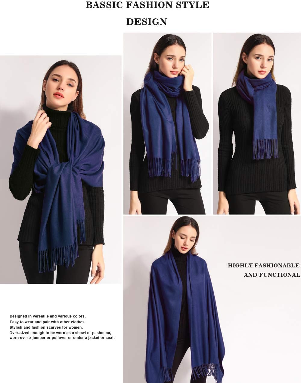 Pashmina Shawl Women Winter Scarf Warm Wedding Wraps Ladies Scarves for Evening Dresses