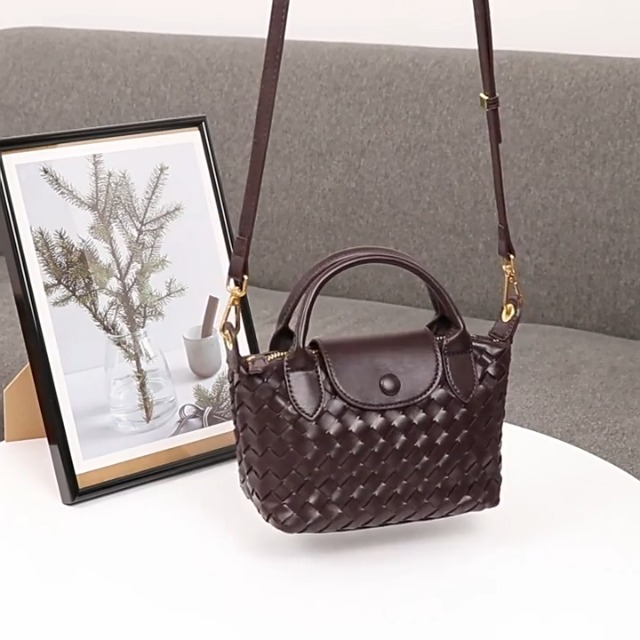 Mini bolso bandolera vegano para mujer, ligero y tejido miniatura 7