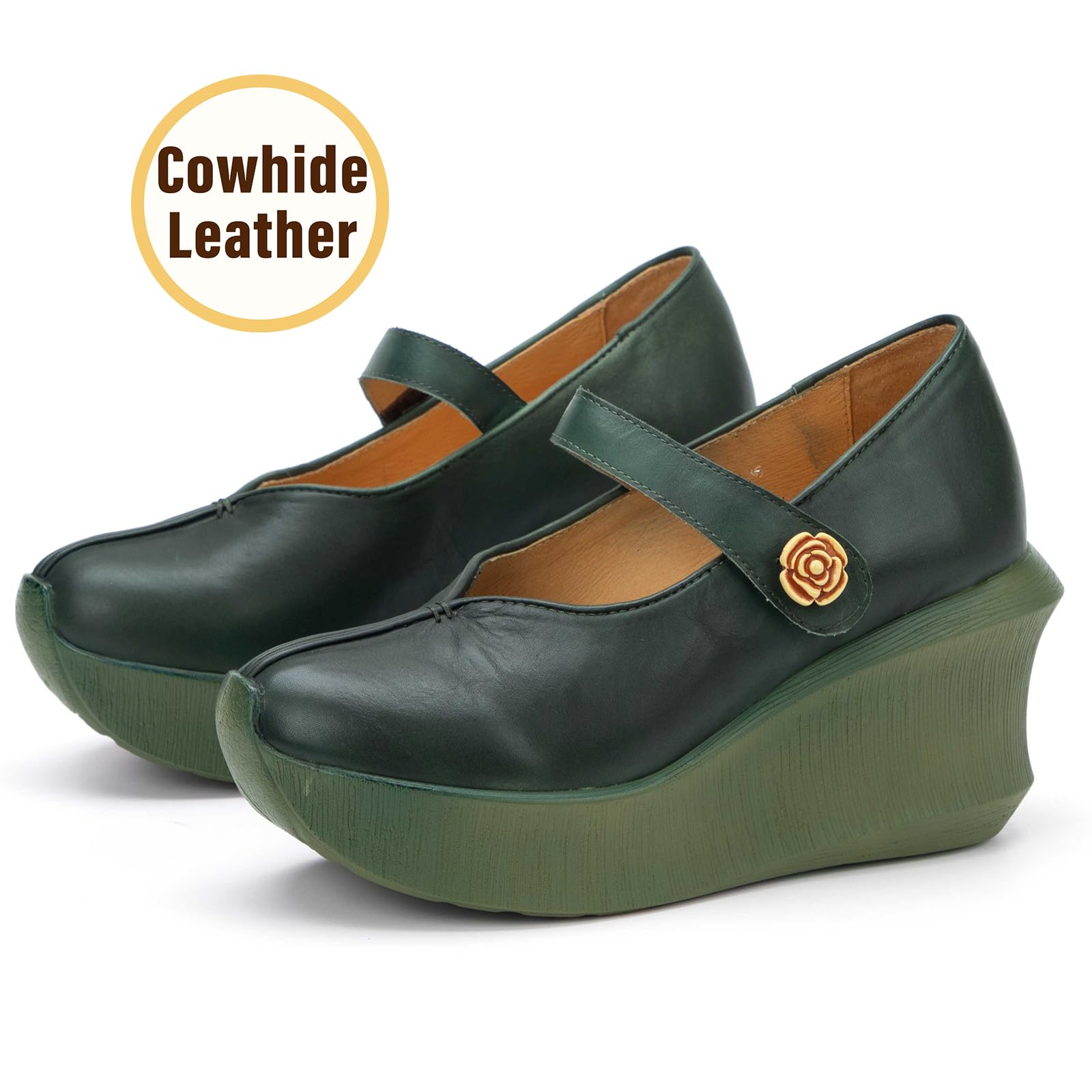 Zapatos Mary Jane Cuero Mujer Casual cuña | viajes de vacaciones, paseos campestres, ocasiones de compras, conjuntos diarios, forma de punta clásica