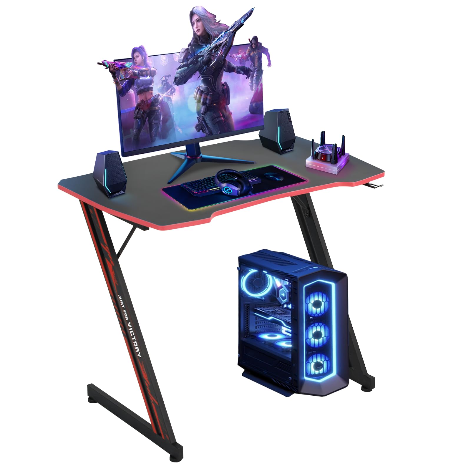 パソコンデスク HAL Amazon.com: Dkelincs 35 inch Gaming Desk Z-Shaped Computer Desk PC