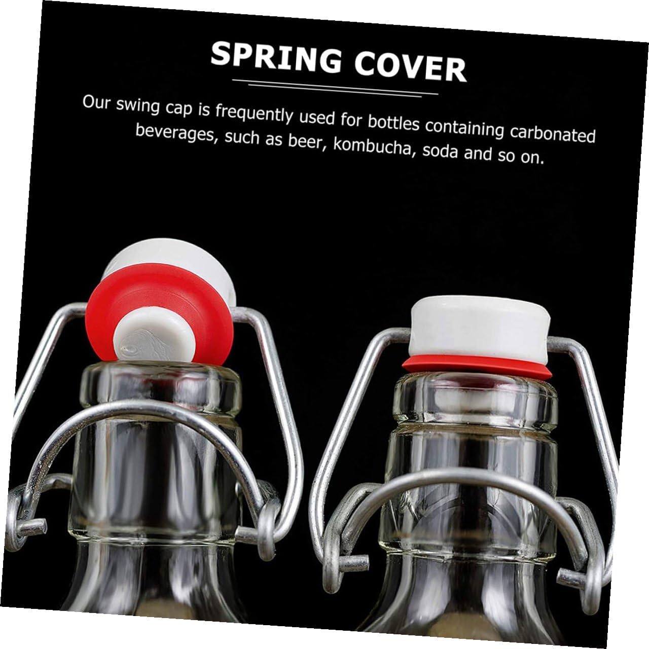 Toyvian 6pcs Bottle Caps Stainless Steel Flip Stoppers Replacement Lids for Glass Bottles Home Brewing Fermentation Beverage Sealing