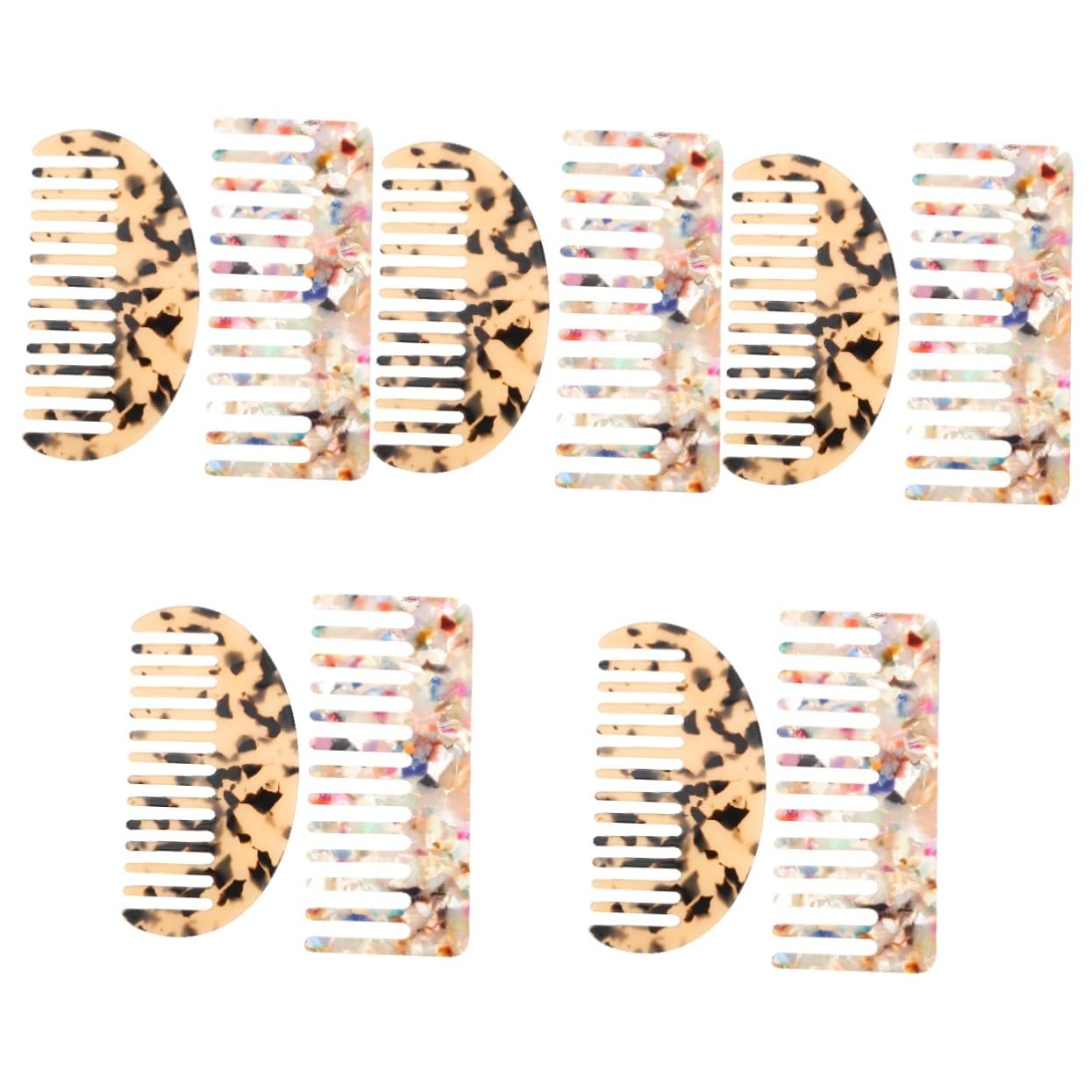 FOMIYES 10piezas Peines De Acetato De Anchos Para Desenredar El Cabello Peines Portátiles Antiestáticos Para Uso Casa y Salón