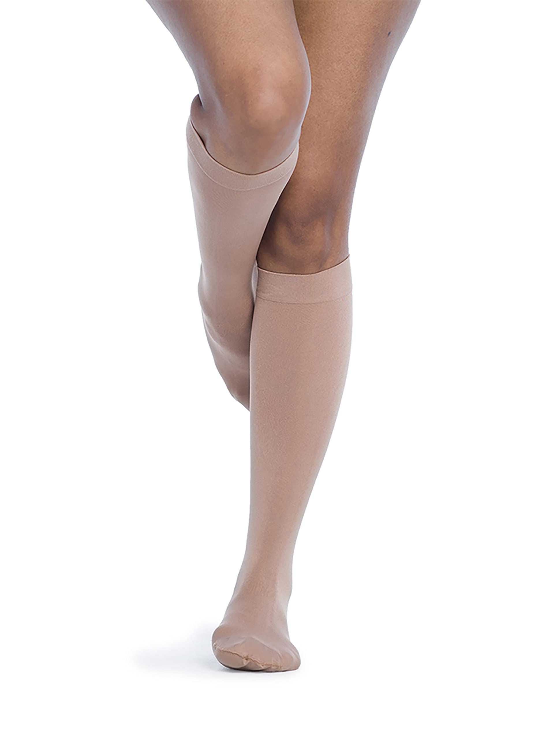 SIGVARIS Women’s Style Soft Opaque 840 Closed Toe Calf-High Socks 15-20mmHg - Pecan - Medium Short