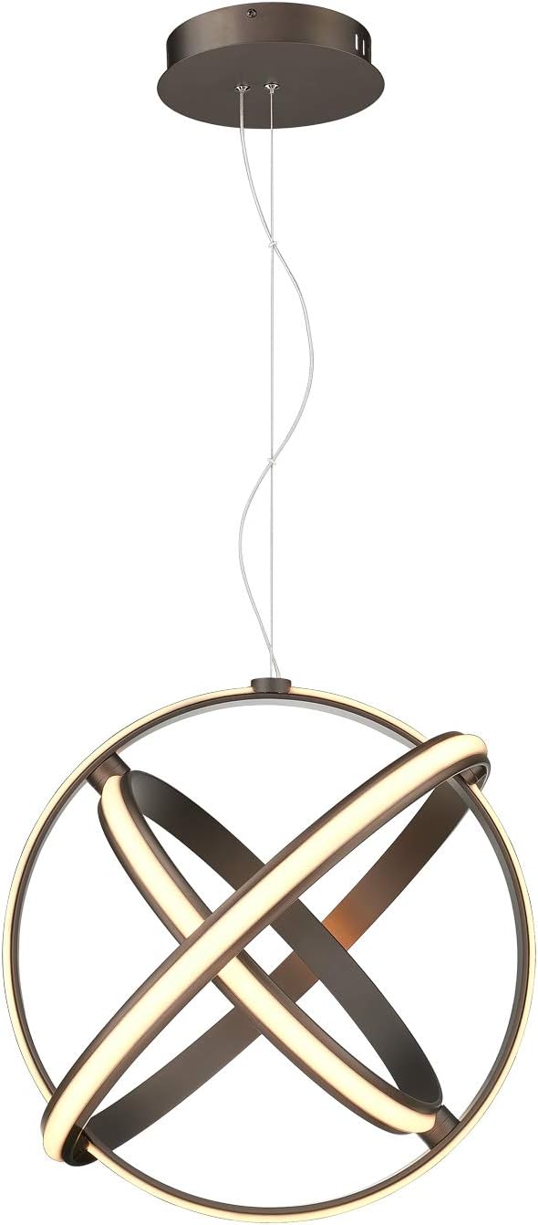 Uр Tо 50% оƒƒ FEMILA LED Pendant Light, 40W Modern Chandelier, Adjustable Hanging Light, 3000K Warm White, Oil Rubbed Bronze Finish for Dining Room, Living Room, Bedroom, 4FC26SL-H