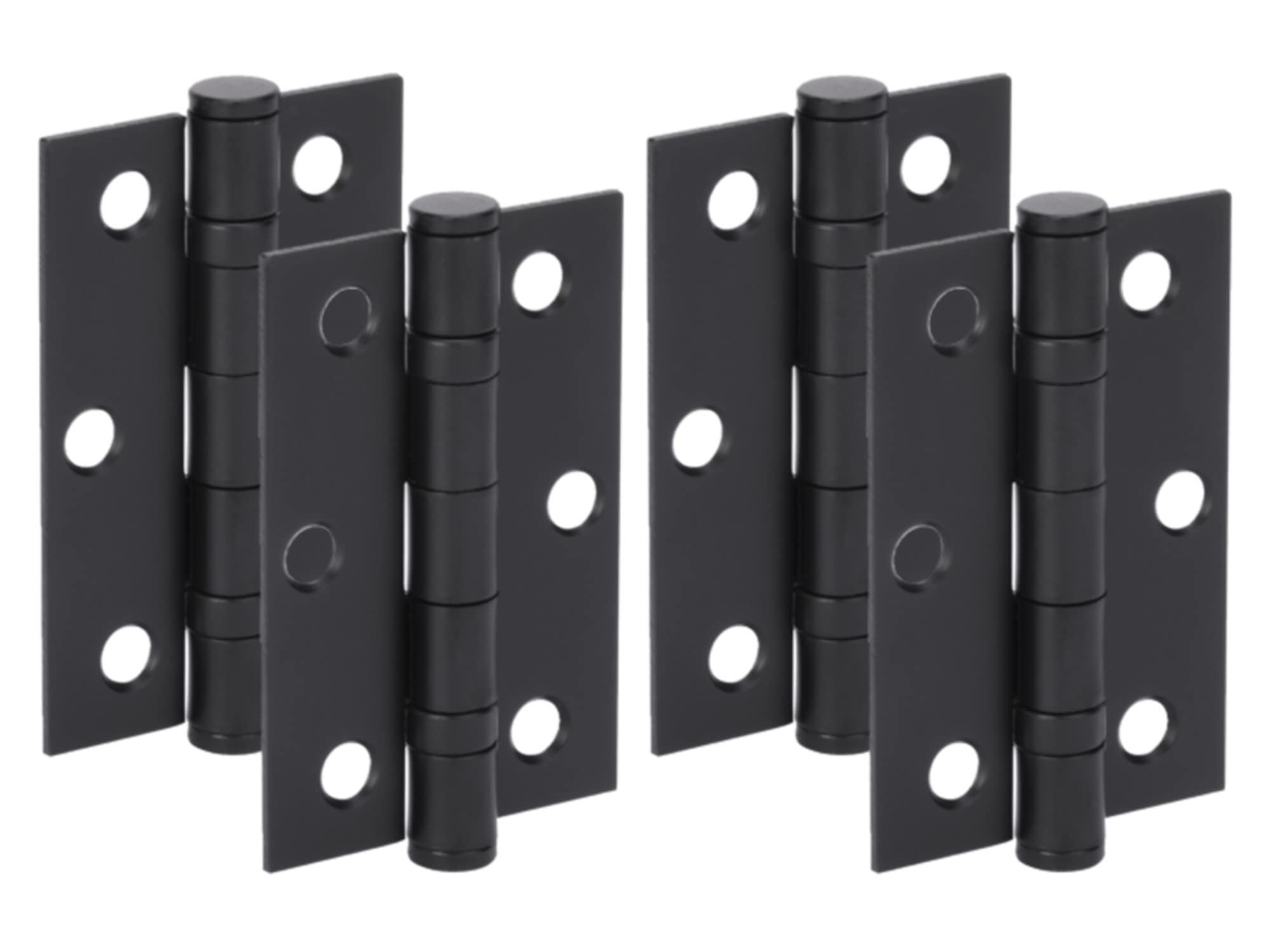HANDLEZONE® Door Hinges 2 Pairs 76mm / 3 inch Ball Bearing, with Screws - Black Matt