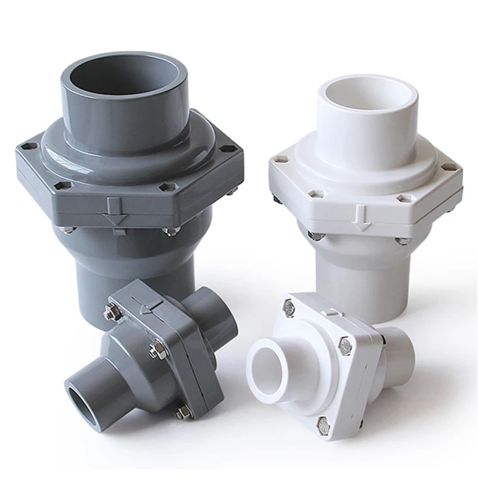 Accesorios de tubería Válvula de retención de aleta de UPVC blanca/gris de 25 a 110 mm, tubería de drenaje, bomba de agua, válvula antirretorno de olores, conector for riego de jardín(Gray,Inner Dia.4