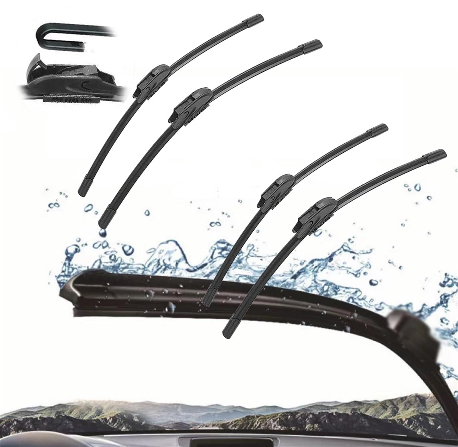 Balais d'essuie-glace avant arrière pour Dodge Journey 2008-2018 kit essuie-glace pare-brise 3 pièces