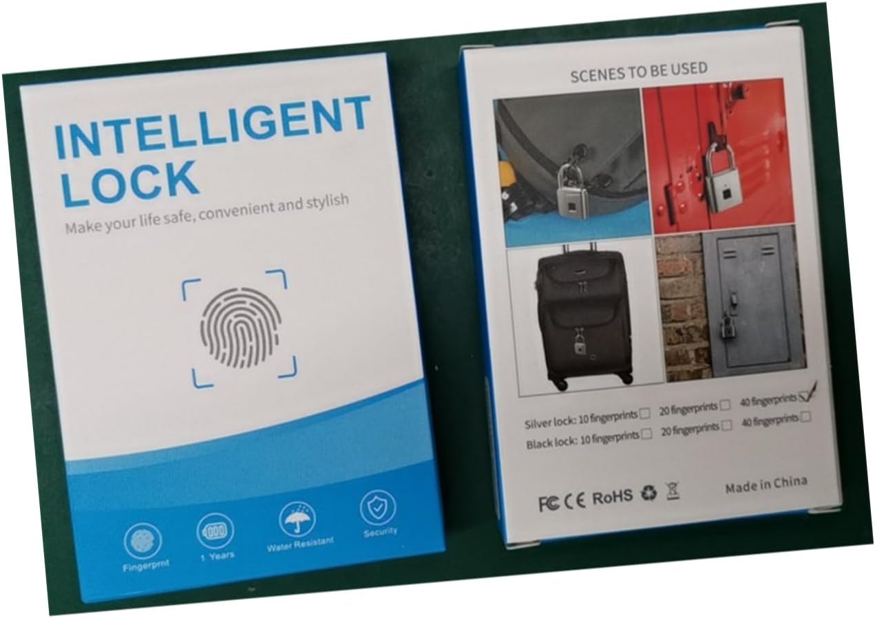 BESPORTBLE Intelligent Fingerprint Password Lock Durable Keyless Suitcase and Cabinet Lock Black Fingerprint Capacity for Luggage and Outdoor Use