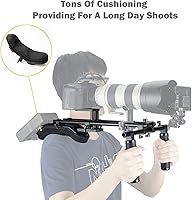 Vista 2 de NICEYRIG Sistema de soporte de plataforma de hombro de 0.591 in con soporte de placa base elevadora, kit de mango de barra y riel de varilla