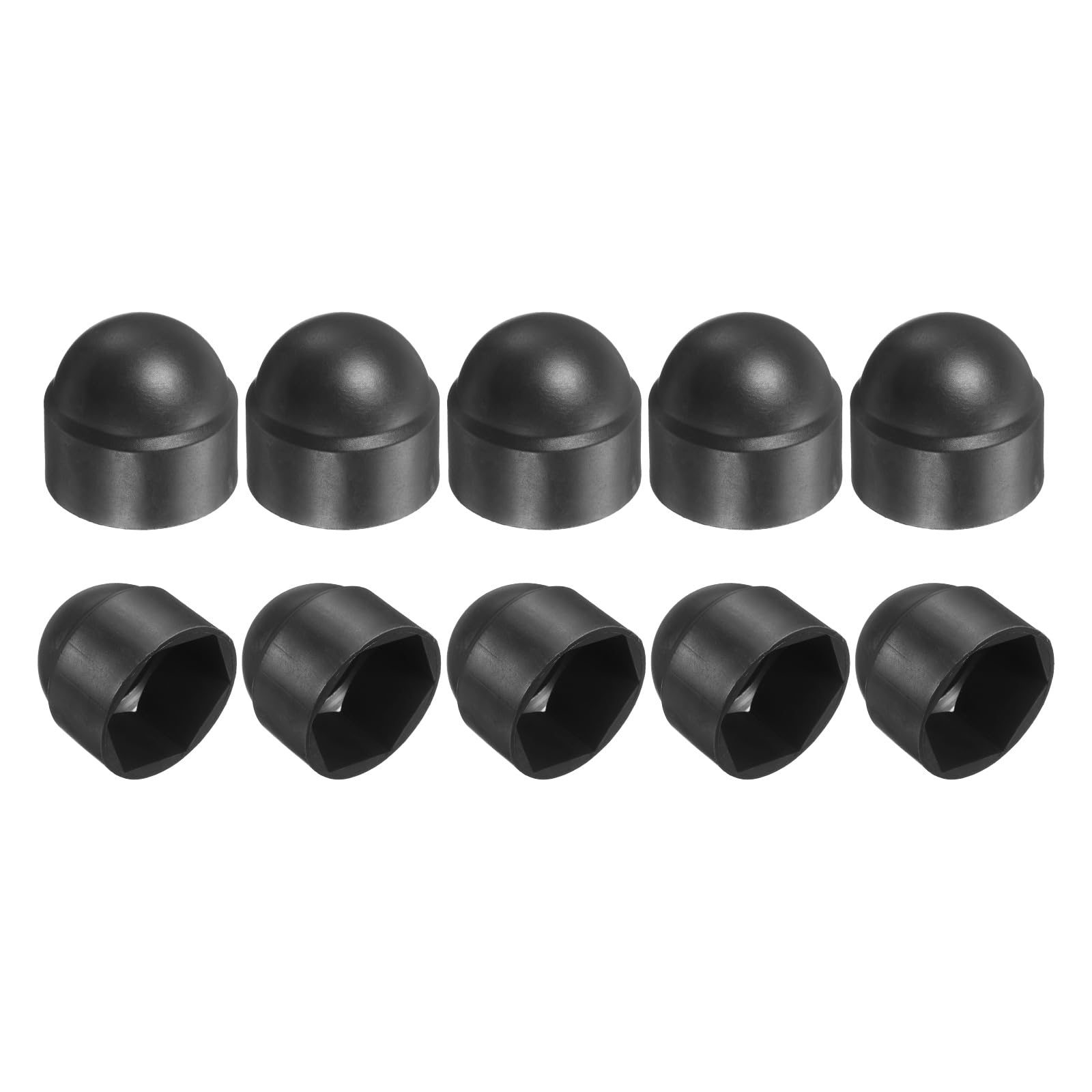 sourcing map Nut Protection Cap, 10Pcs M22x32x35mm - Plastic Hexagonal Screw Protection Cap, Dome Acorn Hex Head Bolt Covers, Waterproof Decorative Caps (Black) โ image 1