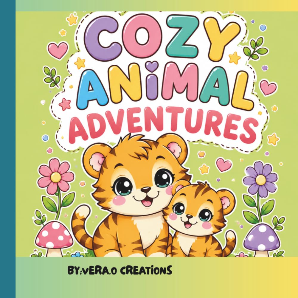 Cozy Animal Adventures: Cute & Relaxing Coloring Book for Ages 4-8