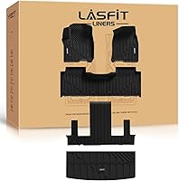 LASFIT Custom Floor Mats & Cargo Liner for 2021-2026 Chevy Tahoe, GMC Yukon, Cadillac Escalade 7-Seat SUVs - All-Weather TPE Protection
