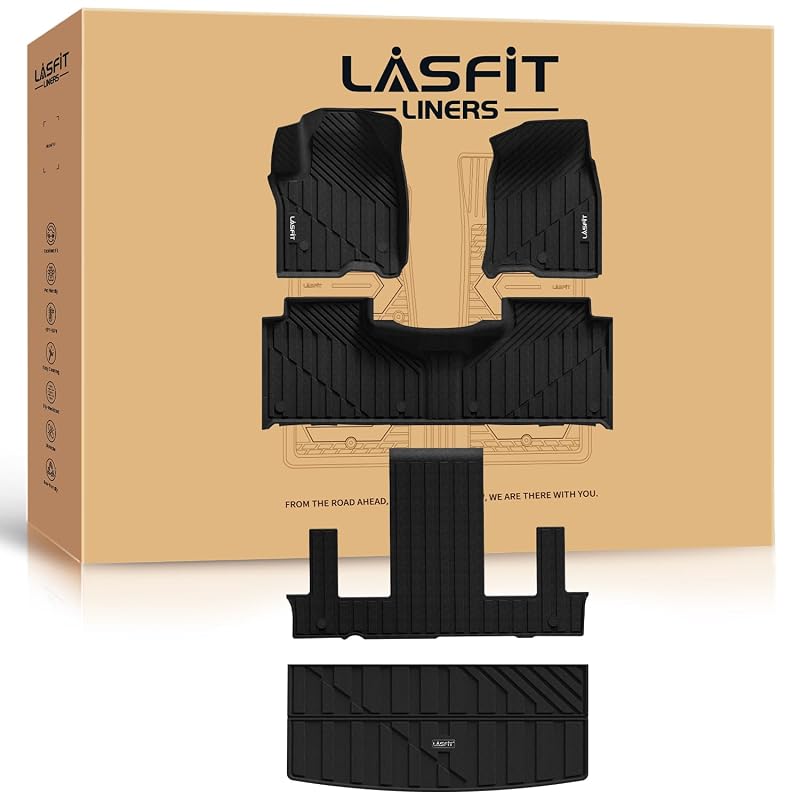 Kit de Tapetes Automotivos em TPE LASFIT para Chevrolet Tahoe, GMC Yukon e Cadillac Escalade 2021–2026, 7 lugares