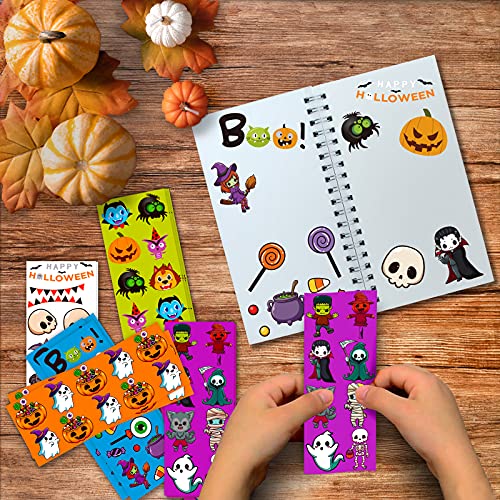 Kortes 100-Sheets Kids Halloween Stickers Over 1320Pcs For Kids And Adult, Vinyl Waterproof Halloween Pumpkin Stickers For Halloween Gifts And Kids Halloween Party Favors #TOP2