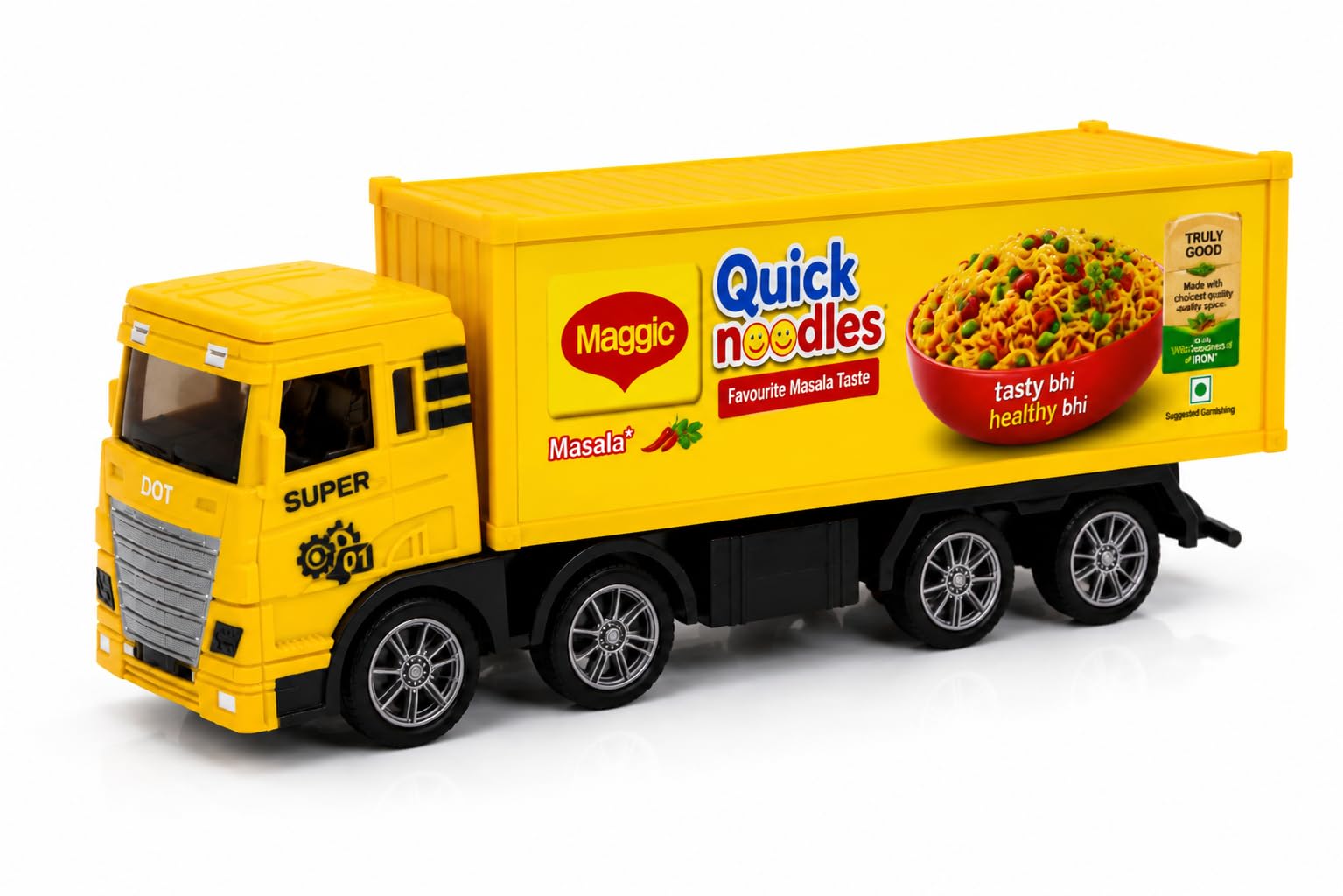 Pull Back Maggic Noodles Delivery Truck Toy for Kids Age 3+ | Pull Back Action, Durable ABS Plastic, Container Truck Design, No Batteries Required-image-16