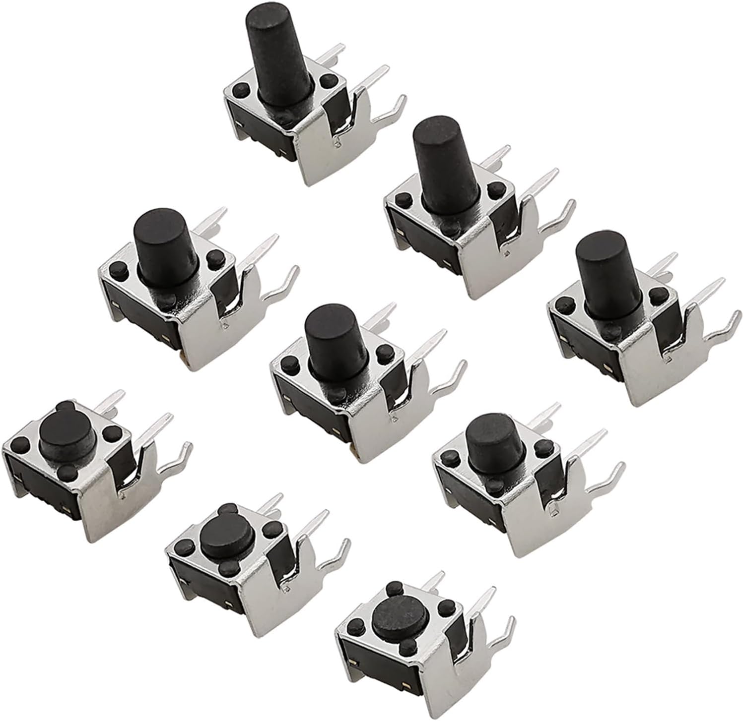 100Pcs/lot 6x6mm PCB Panel Momentary Tactile Tact Push Button Switch Right Angle With Stent 6x6x4.3/4.5/5/6/7/7.5/8/9/10mm(6x6x5mm)