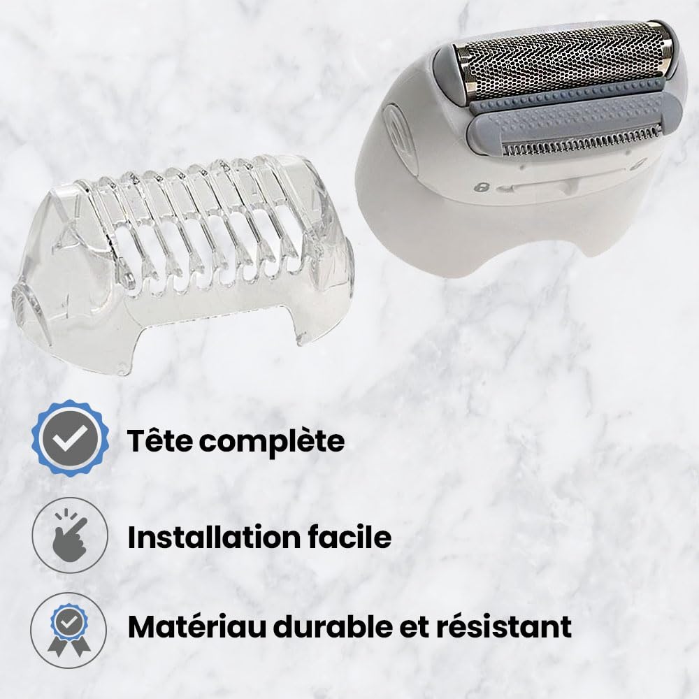 Anakel Home Tête Rasoir Silk Epil 67030799 Compatible Avec Braun Silk Epil 5, 7, 9 et Xpressive, Couleur Blanche
