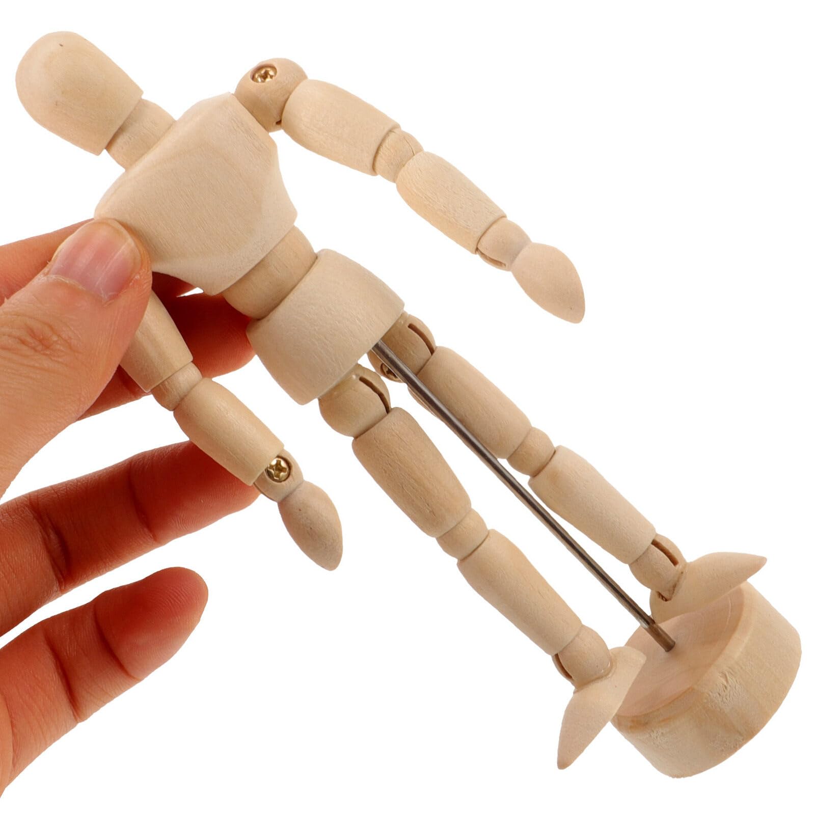 Operitacx Wooden Mannequin Figure 5.3 Inch Art Model with Flexible Joints and Stand for Sketching Drawing Painting Home and Office Decoration - Image 2