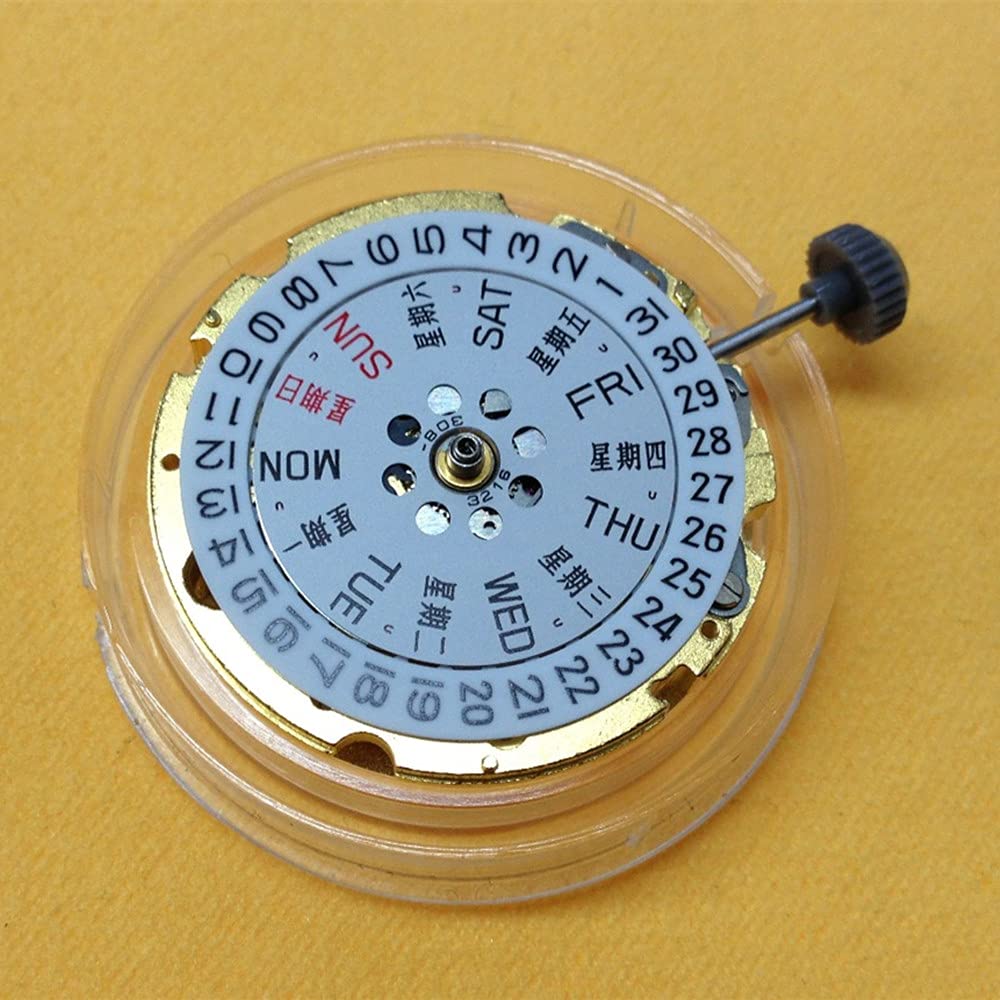 Movimiento de Reloj mecánico automático de 21 rubíes con indicador de día y Fecha. 3 Piezas de Repuesto para Movimiento 8205. Accesorios para Reloj.