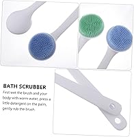 Vista 7 de Cepillo de baño de mango largo 2 unids cepillo corporal para exfoliante de silicona para limpieza de masaje de baño