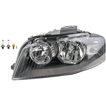Johns Headlight Halogen Front Suitable for Audi A3 8P 05/03-07/08 Left Light Bulb