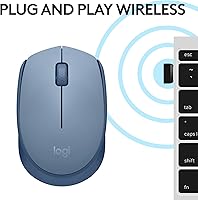 Vista 6 de Logitech M170 Wireless Mouse for PC, Mac, Laptop, 2.4 GHz with USB Mini Receiver, Optical Tracking, 12-Months Battery Life, Ambidextrous - Blue Grey